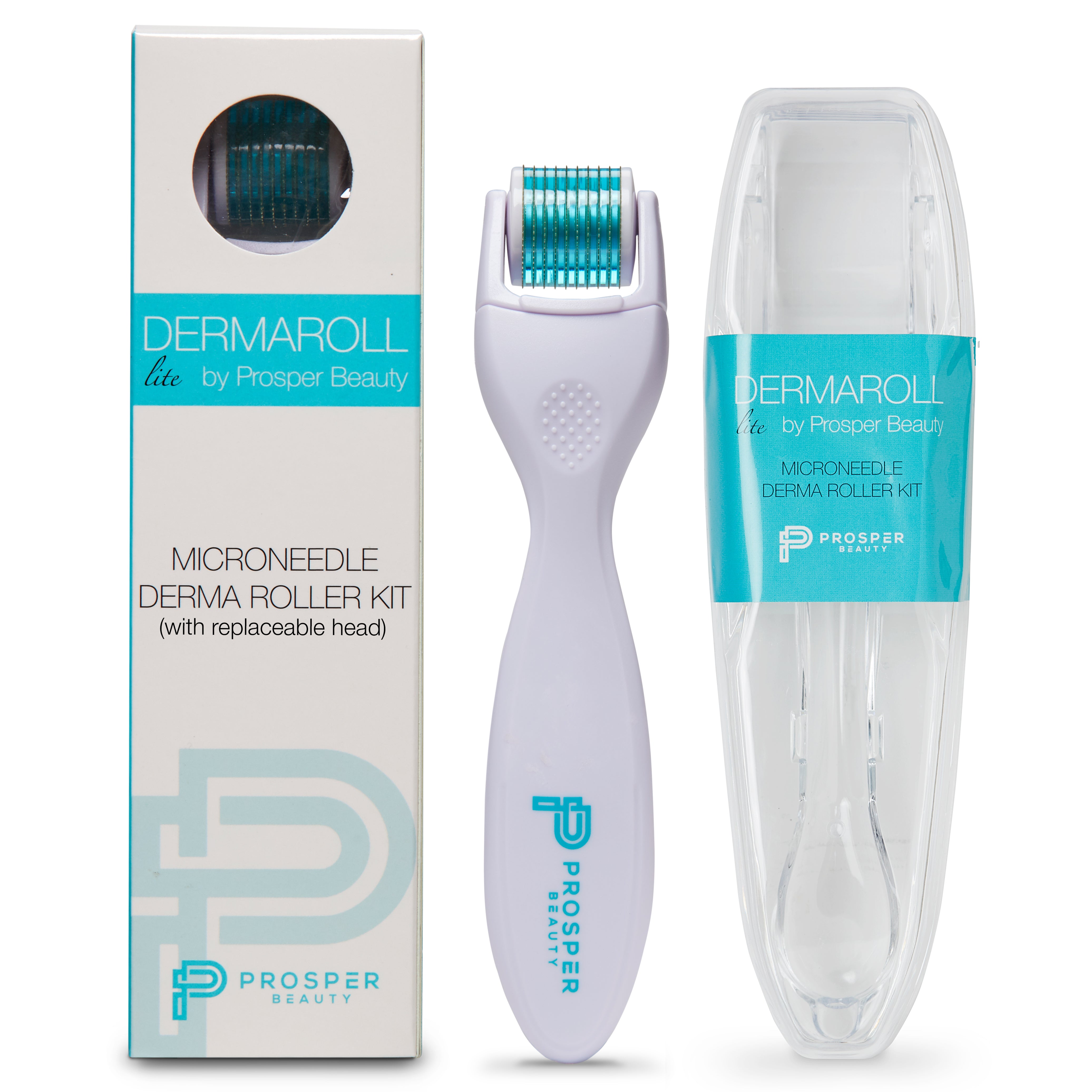 DERMAROLL LITE by Prosper Beauty (Microneedle Derma Roller Kit 0.25mm) with replaceable roller head