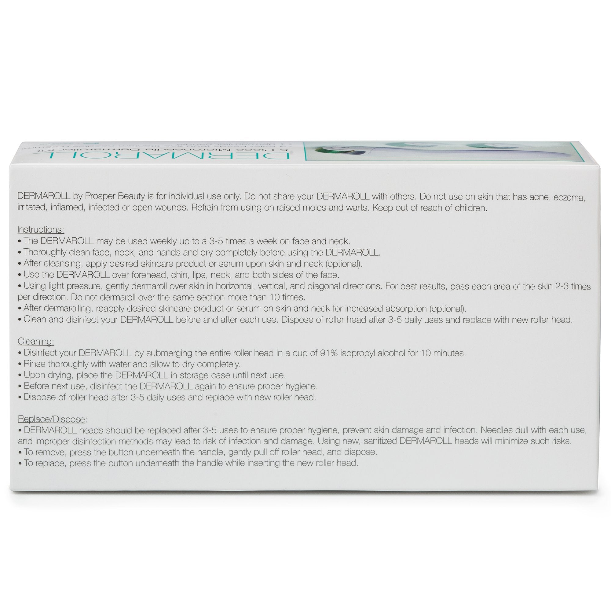 DERMAROLL by Prosper Beauty (6 Piece Microneedle Derma Roller Kit 0.25mm)