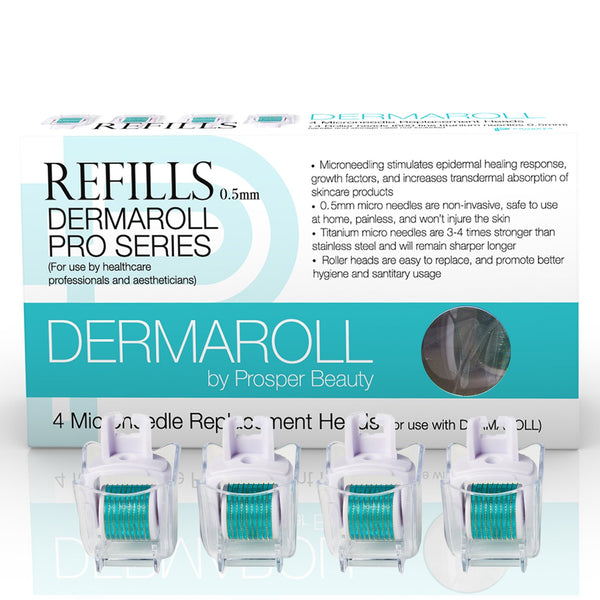 DERMAROLL REFILLS 0.5mm by Prosper Beauty (4 Roller Heads 0.5mm - NO H ...